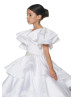 Beaded White Lace Satin Layered Flower Girl Dress Beaded White Lace Satin Layered Flower Girl Dress